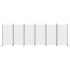 Biombo divisor de 6 paneles de tela blanco 520x180