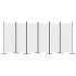 Biombo divisor de 6 paneles de tela blanco 520x180