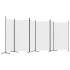 Biombo divisor de 6 paneles de tela blanco 520x180