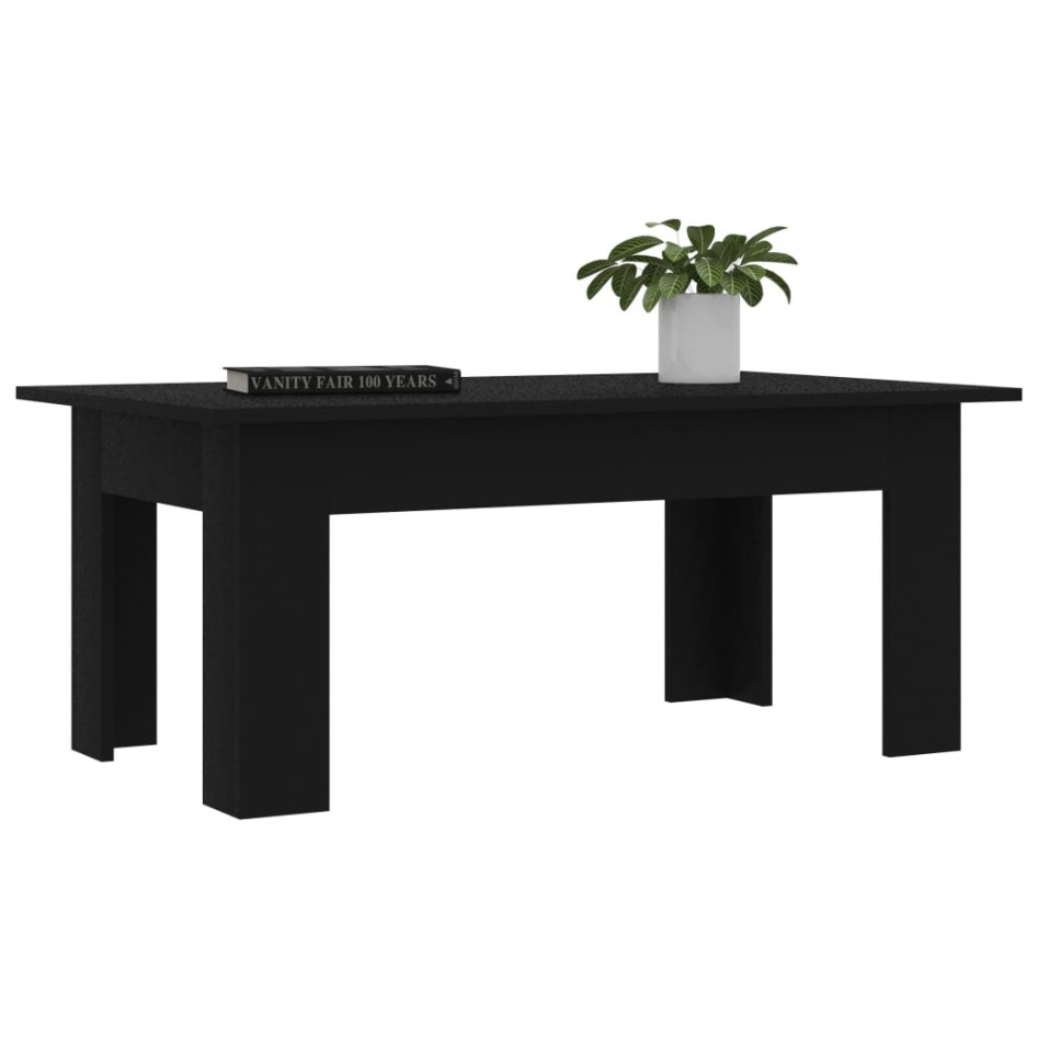 Mesa de centro madera contrachapada negro 100x60x42