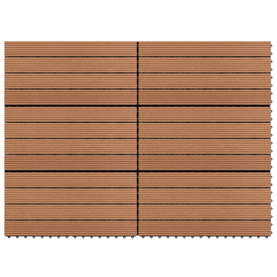 Baldosas 6 unidades WPC marrón 1m² 60x30