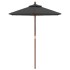 Sombrilla jardín con poste de madera gris antracita 196x231