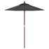 Sombrilla jardín con poste de madera gris antracita 196x231