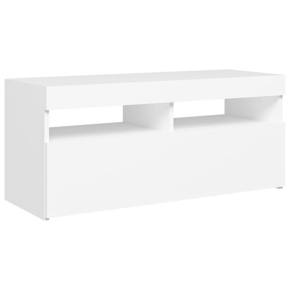 Mueble de TV con luces LED blanco 90x35x40