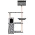 Rascador para gatos con postes de sisal gris claro 131