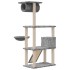 Rascador para gatos con postes de sisal gris claro 131