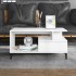 Mesa de centro madera contrachapada blanca 90x49x45