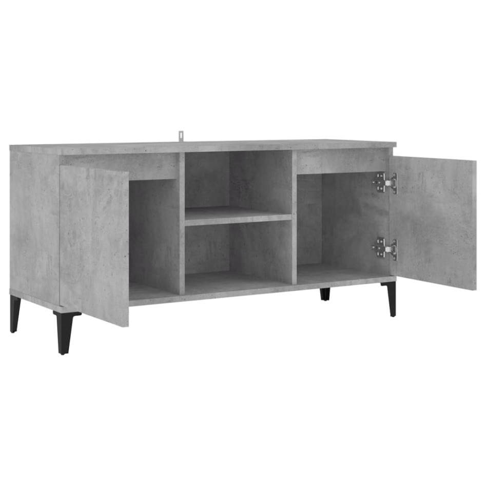 Mueble de TV con patas metal gris hormigón 103,5x35x50
