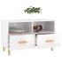 Mueble de TV madera contrachapada blanco brillo 80x36x50