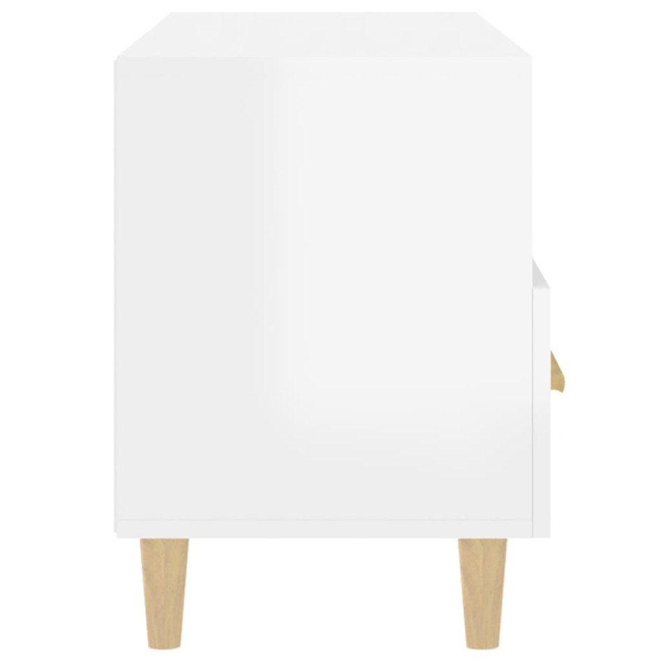 Mueble de TV madera contrachapada blanco brillo 80x36x50