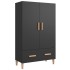 Aparador de madera de ingeniería negro 70x31x115