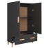 Aparador de madera de ingeniería negro 70x31x115