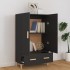 Aparador de madera de ingeniería negro 70x31x115