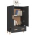 Aparador de madera de ingeniería negro 70x31x115