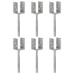 Anclajes de valla 6 uds acero galvanizado plateado 7x6x30 cm