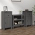 Aparadores 2 uds madera maciza de pino gris 40x35x80