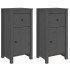 Aparadores 2 uds madera maciza de pino gris 40x35x80