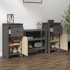 Aparadores 2 uds madera maciza de pino gris 40x35x80