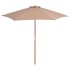 Sombrilla de jardín con palo de madera gris taupe 270