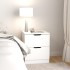 Mesita de noche madera contrachapada blanco 40x40x50