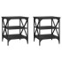 Mesas auxiliares 2 uds madera contrachapada negro 40x42x50