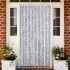 Cortina mosquitera de chenilla blanca y gris 90x220