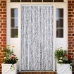 Cortina mosquitera de chenilla blanca y gris 90x220 cm