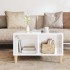 Mesa de centro madera contrachapada blanco brillo 60x50x36,5