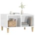 Mesa de centro madera contrachapada blanco brillo 60x50x36,5