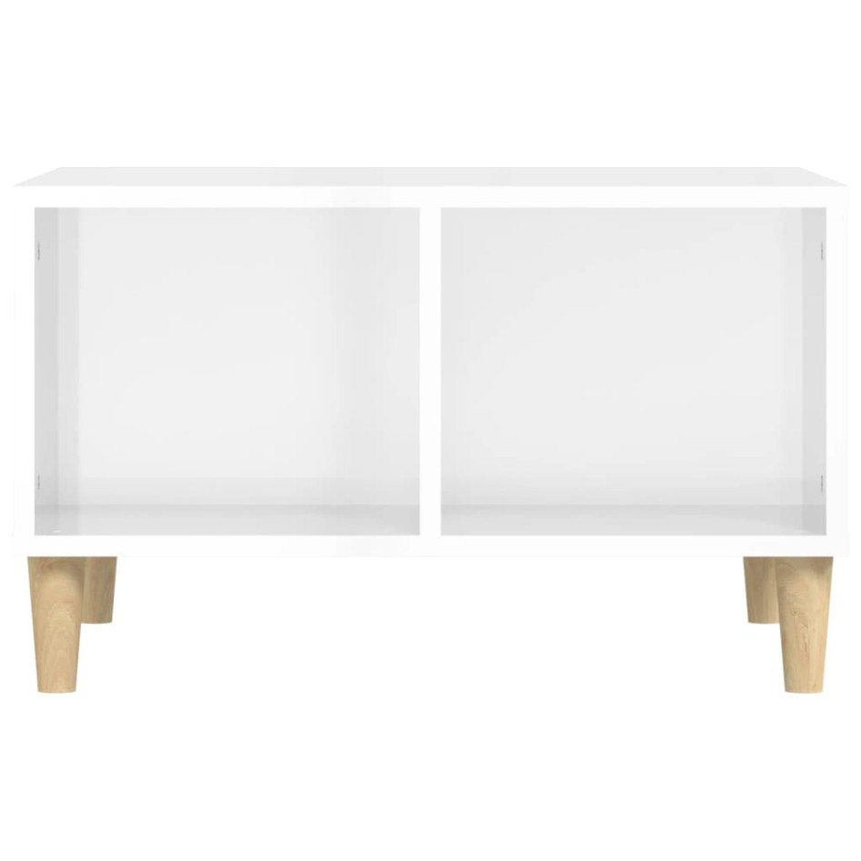 Mesa de centro madera contrachapada blanco brillo 60x50x36,5