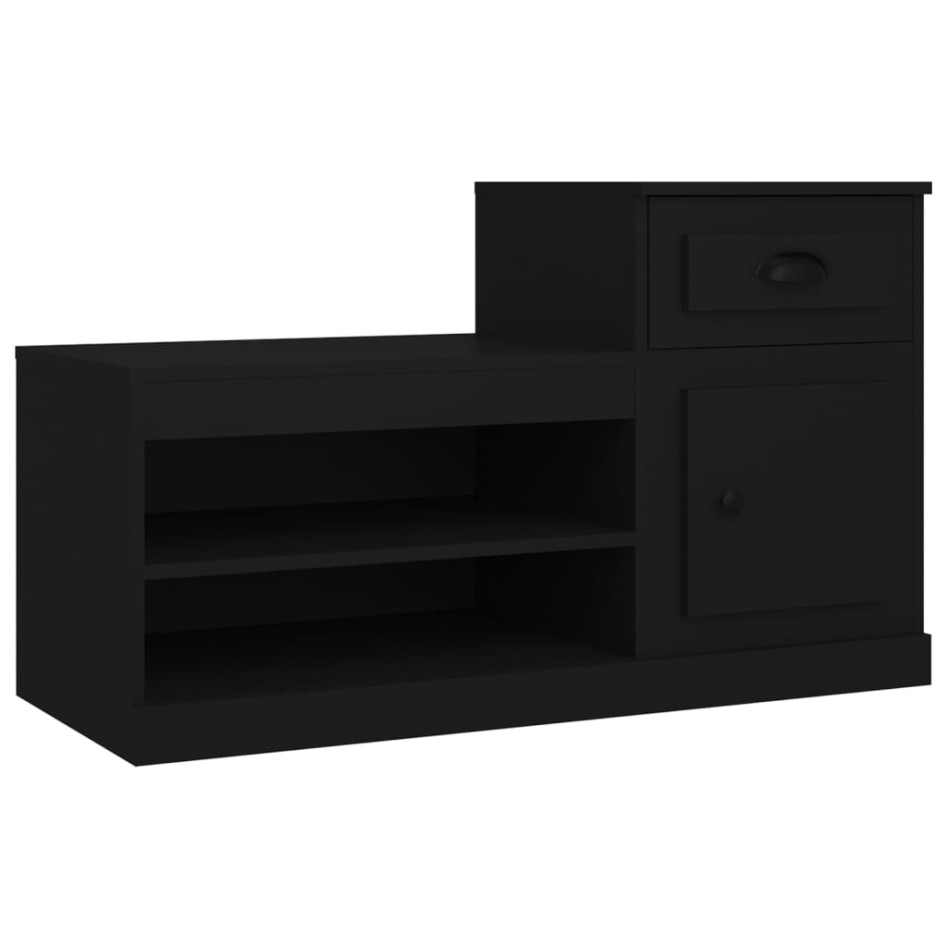 Mueble zapatero madera contrachapada negro 100x42x60