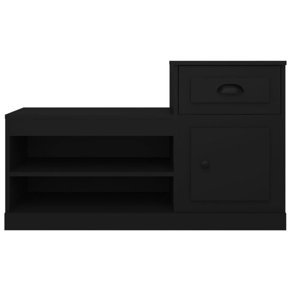 Mueble zapatero madera contrachapada negro 100x42x60