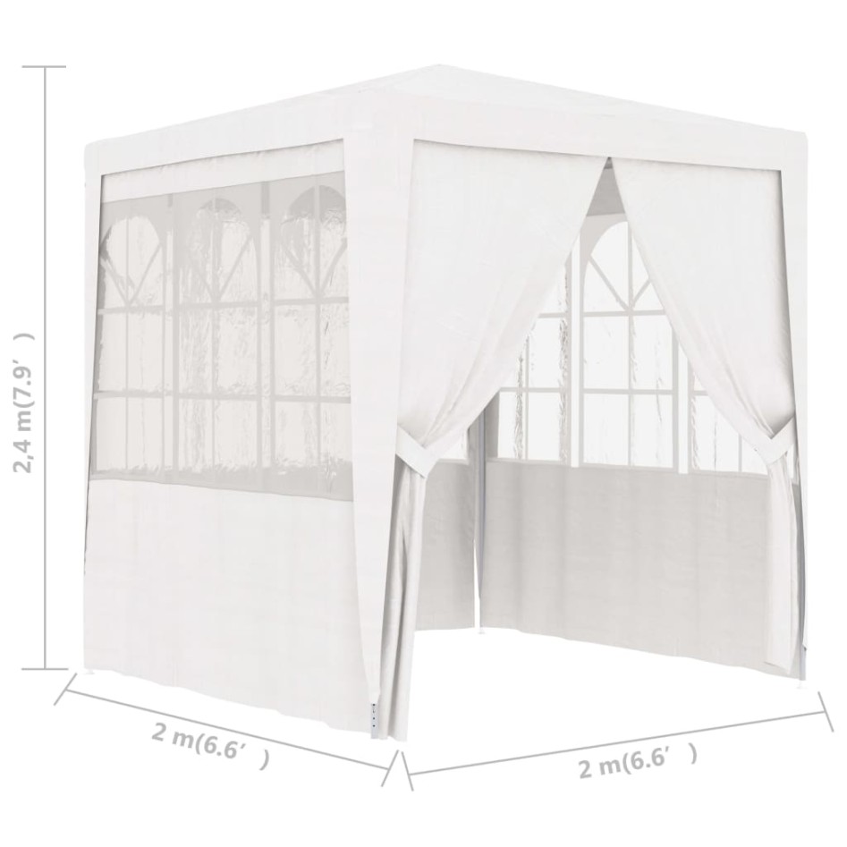 Carpa profesional para fiestas con paredes blanco 90 g/m² 2x2