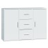 Aparador de madera contrachapada blanco brillante 91x29,5x65