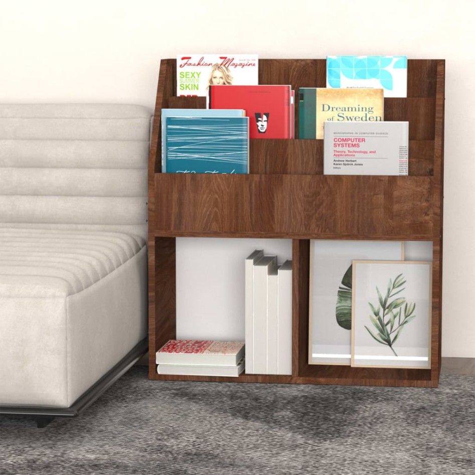 Revistero niños madera contrachapada marrón roble 71x30x78,5