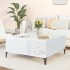 Mesa de centro madera contrachapada blanco brillo 80x80x36,5