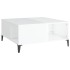 Mesa de centro madera contrachapada blanco brillo 80x80x36,5