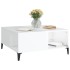 Mesa de centro madera contrachapada blanco brillo 80x80x36,5
