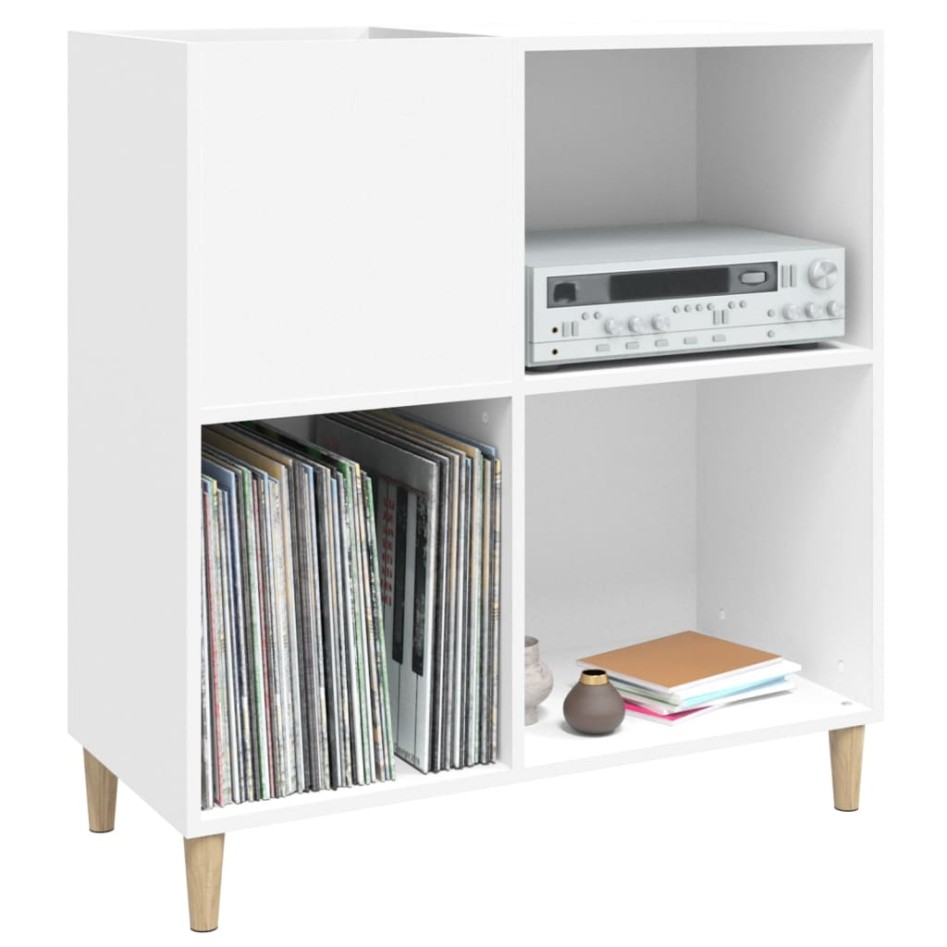 Mueble para discos madera contrachapada blanco 84,5x38x89