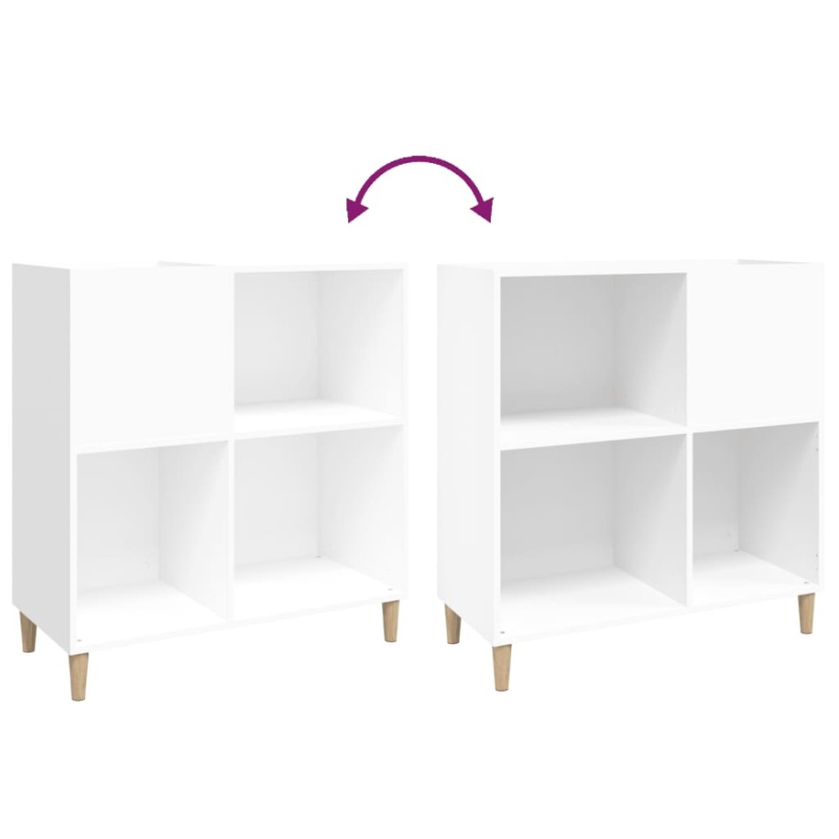 Mueble para discos madera contrachapada blanco 84,5x38x89