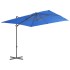 Sombrilla jardín voladiza palo aluminio azul azure 250x250