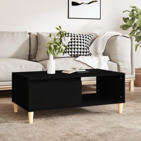 Mesa de centro madera contrachapada negro 90x50x36,5