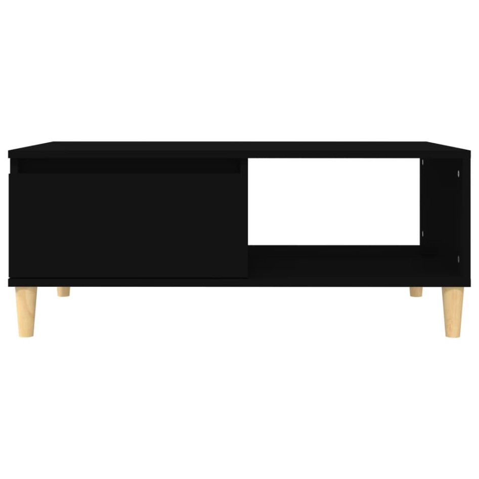 Mesa de centro madera contrachapada negro 90x50x36,5
