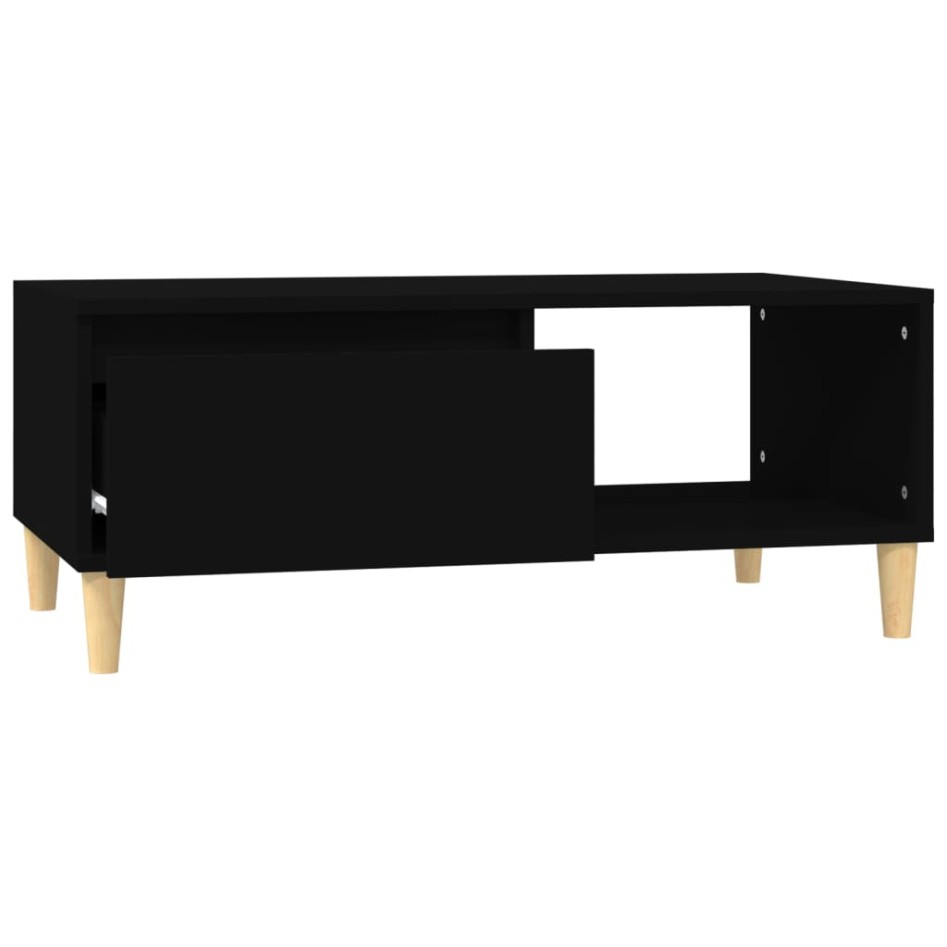 Mesa de centro madera contrachapada negro 90x50x36,5