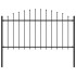 Valla de jardín con puntas acero negro (1,25-1,5)x1,7