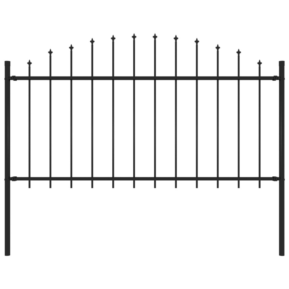 Valla de jardín con puntas acero negro (1,25-1,5)x1,7
