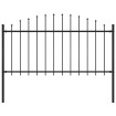 Valla de jardín con puntas acero negro (1,25-1,5)x1,7 m