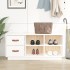 Banco zapatero madera maciza de pino blanco 100x34x45