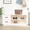 Banco zapatero madera maciza de pino blanco 100x34x45 cm