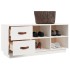 Banco zapatero madera maciza de pino blanco 100x34x45